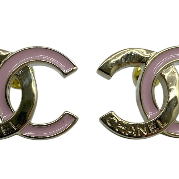 CHANEL Pink Logo Earrings - Picture 1 of 6